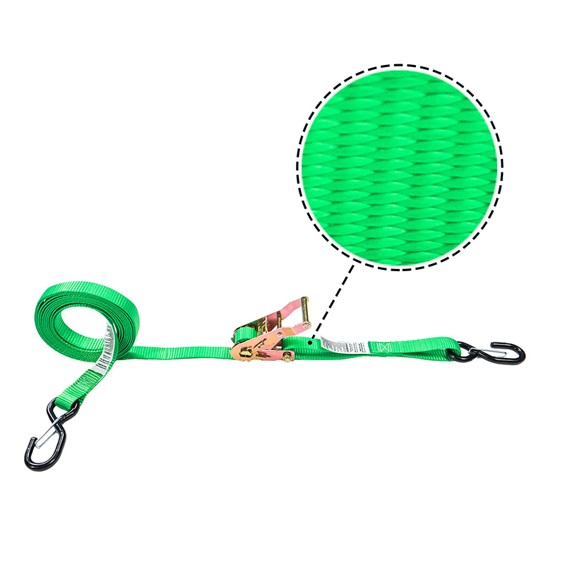 1 X 15' Green Ratchet Strap W S-Hook And Keeper