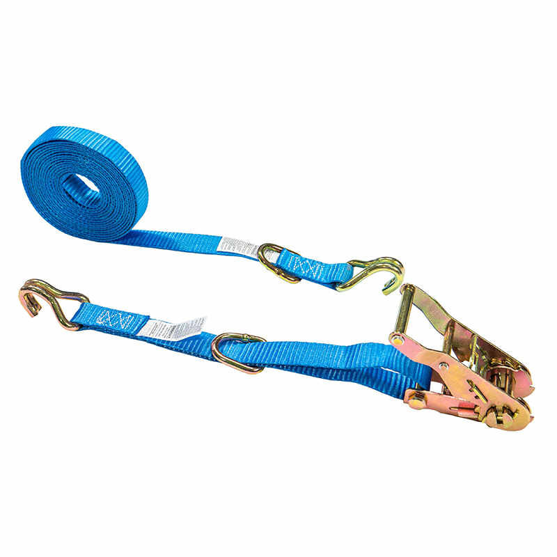 1 X 15' Ratchet Strap W J-Hook At D-Ring